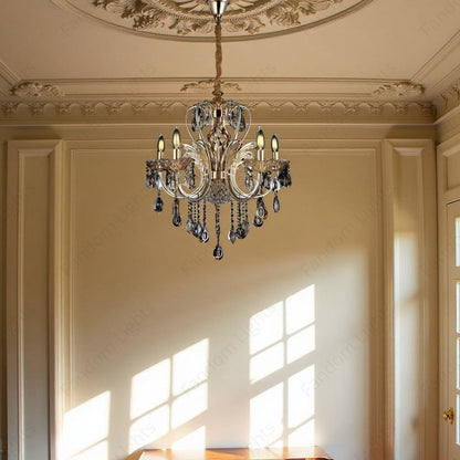 6 Light Gold Metal Italian Chandelier Light for Dining Hall