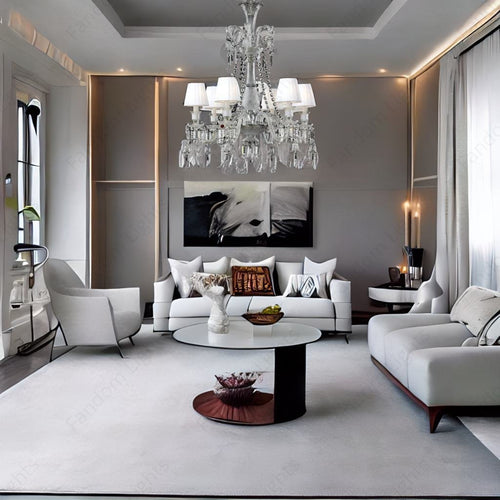 8 LIGHT Shade Clear GLASS ITALIAN CHANDELIER CEILING LIGHTS HANGING - WARM WHITE