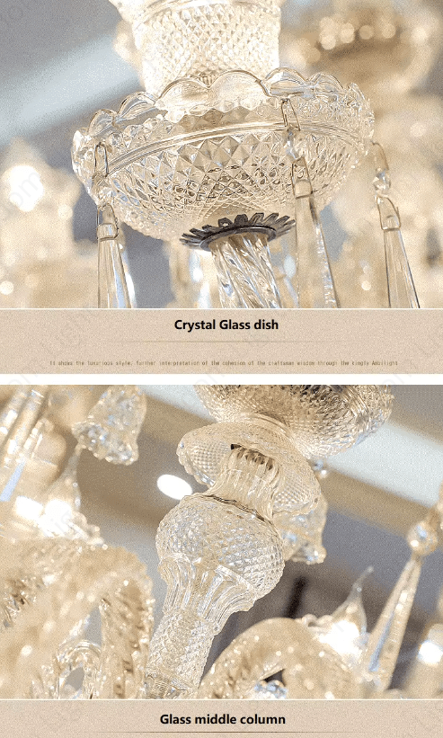 8 Light White Glass Italian Chandelier Ceiling Lights Hanging - Warm White