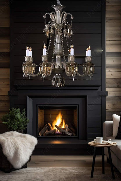 6 Light Honey Glass Italian Chandelier Ceiling Lights Hanging - Warm White