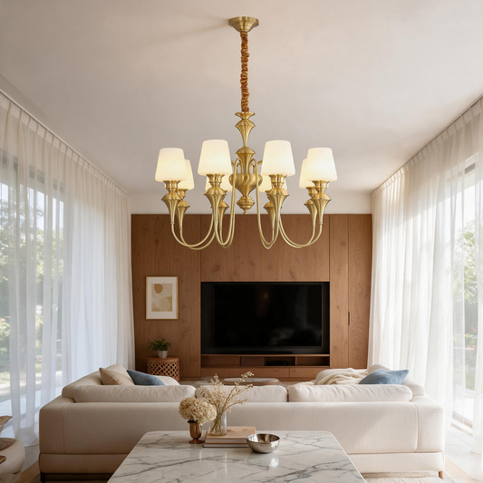 🏡 Copper Chandelier | Dining Room | Newlywed Gift | Golden Curves
