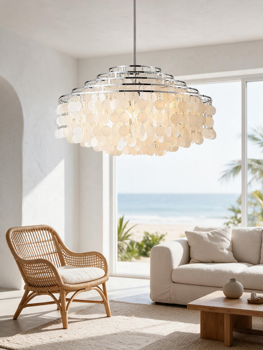 🐚 Chandelier | Natural Shell | Bedrooms | Newlyweds | Cascading Pearly Beauty